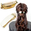 Gold Hair Barrette Vintage Metal Large Hair Clip-2