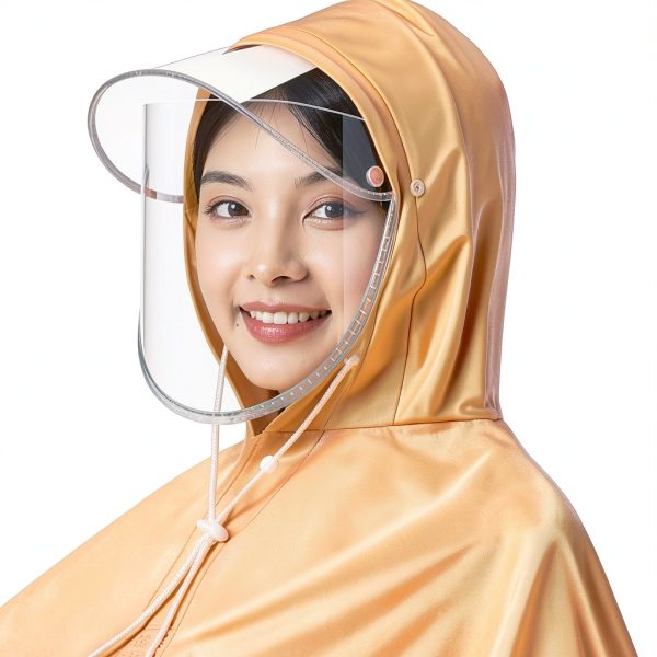 Fockety Men's Cycling Rain Poncho PVC Waterproof-3