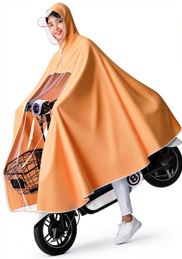 Fockety Men's Cycling Rain Poncho PVC Waterproof-4