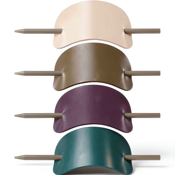 WILLBOND Faux Leather Hair Barrette Oval 4‑Piece Elegant-0