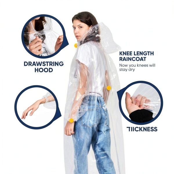 Magnitudo Clear Plastic Raincoat for Men Unisex-3