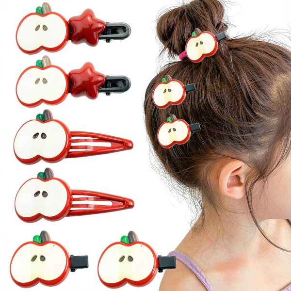 Apple Hair Clips Thinslimer Kawaii Design Set-0
