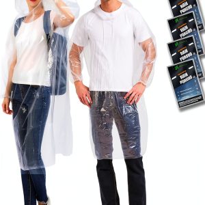 SWOGAA Disposable Rain Poncho Extra Thick Adults 4 Pack-0