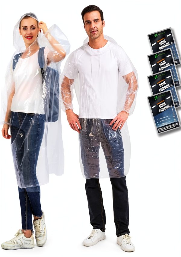SWOGAA Disposable Rain Poncho Extra Thick Adults 4 Pack-0