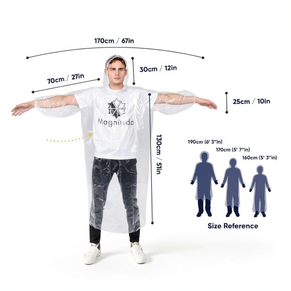 Magnitudo Clear Plastic Raincoat for Men Unisex-1