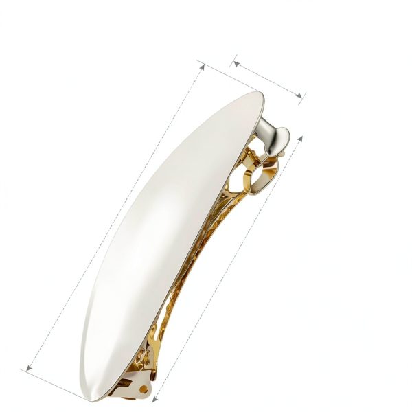 Gold Hair Barrette Vintage Metal Large Hair Clip-1