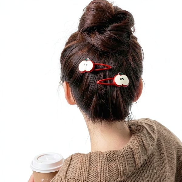 Apple Hair Clips Thinslimer Kawaii Design Set-3