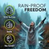 Cycling Rain Poncho ZENO PE Plastic Hooded Sleeve-4