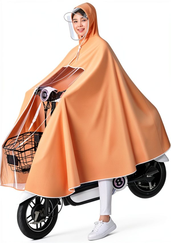 Fockety Men's Cycling Rain Poncho PVC Waterproof-6