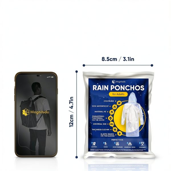 Magnitudo Clear Plastic Raincoat for Men Unisex-4