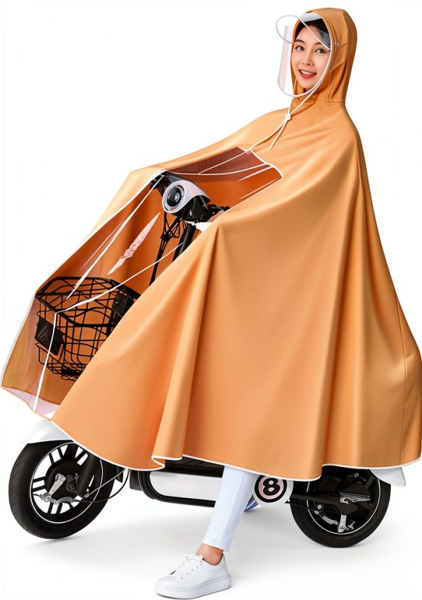 Fockety Men's Cycling Rain Poncho PVC Waterproof-5
