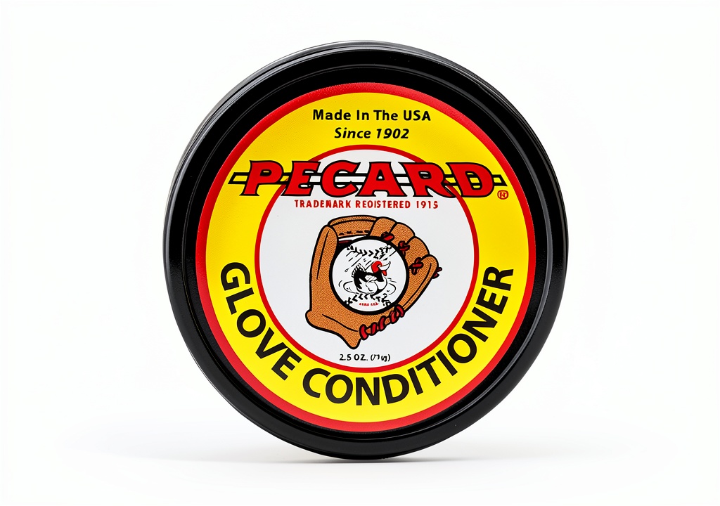 Applying Pecard Baseball Glove Conditioner to a leather glove
