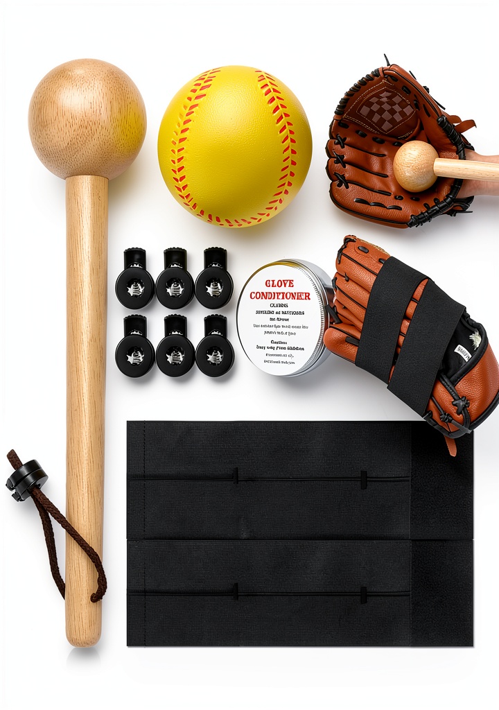 Baseball glove break in kit contents