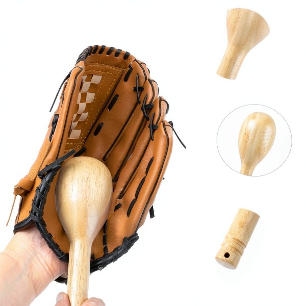 SISIPAI LIFE Baseball Glove Mallet 11.8" Natural Wood One-Piece-5