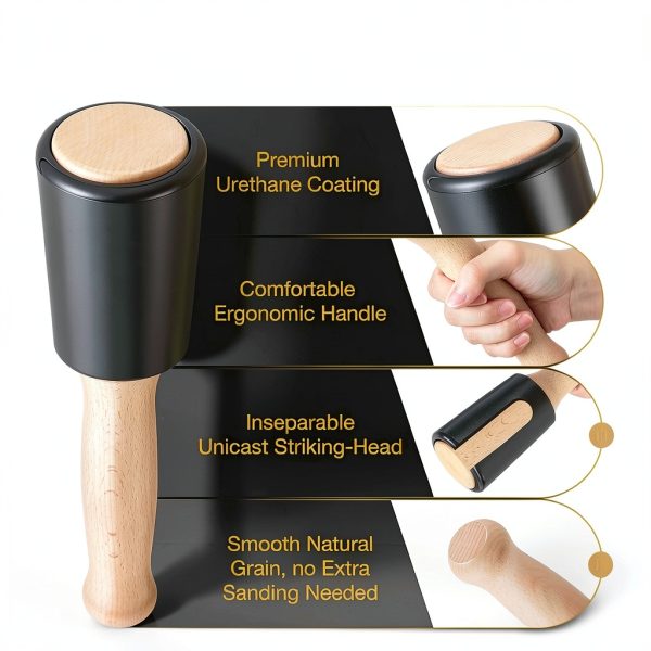 Wood Carving Mallet Gulfmew 15oz Beech Handle and Urethane Head-5