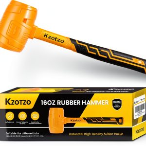 Rubber Mallet 16oz Kzotzo Fiberglass Handle Yellow Seamless Design-0