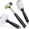 Leather Hammer Zlulary 3 Piece Nylon Mallet Set with Wood Handle-0