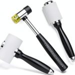 Leather Hammer Zlulary 3 Piece Nylon Mallet Set with Wood Handle-0