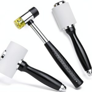 Leather Hammer Zlulary 3 Piece Nylon Mallet Set with Wood Handle-0