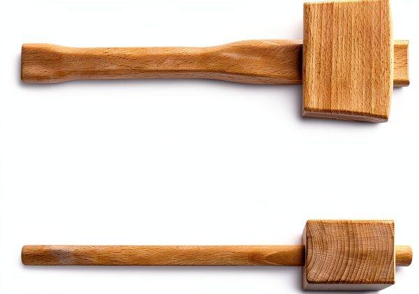 Wooden Mallet QWORK 9.5 Inch Beech Carpenter Hammer Brown-2