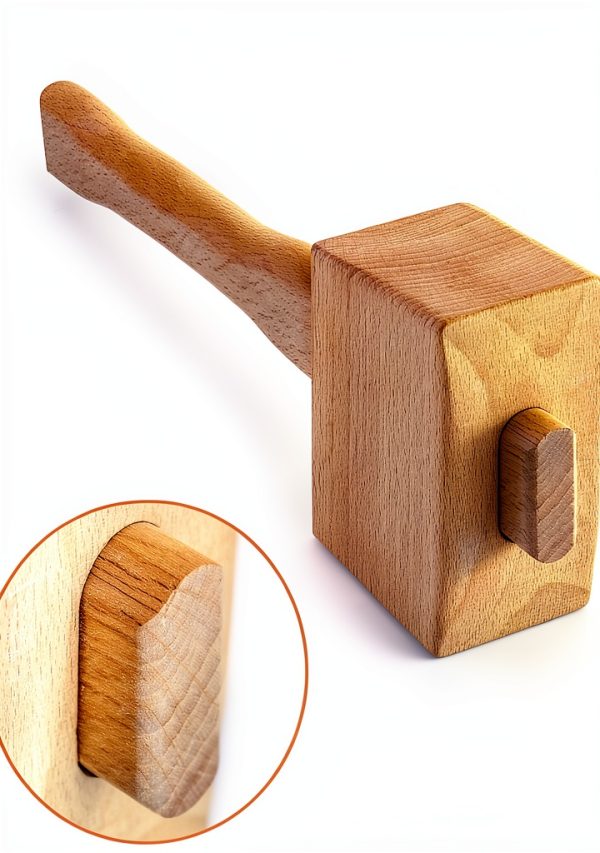 Wooden Mallet QWORK 9.5 Inch Beech Carpenter Hammer Brown-3