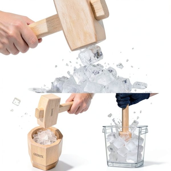 Wooden Mallet GREBSTK 12IN Beech Solid Tool with Textured Grip-3