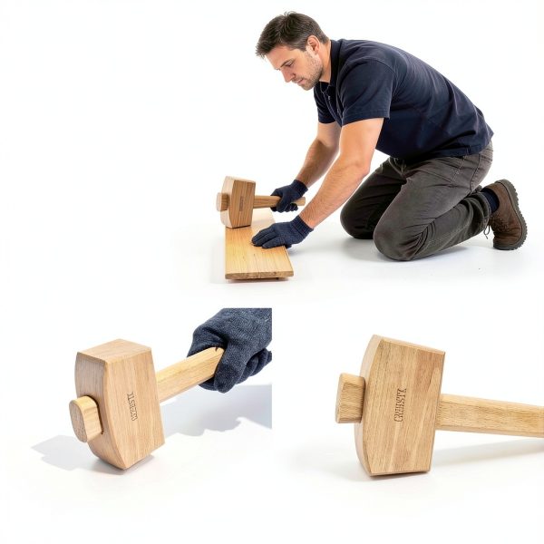 Wooden Mallet GREBSTK 12IN Beech Solid Tool with Textured Grip-6
