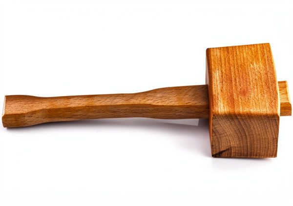 Wooden Mallet QWORK 9.5 Inch Beech Carpenter Hammer Brown-1