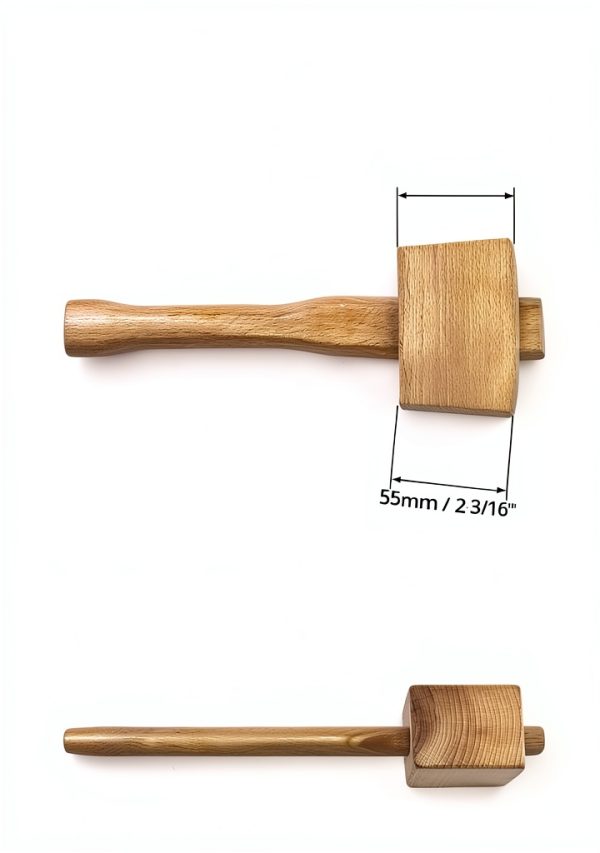 Wooden Mallet QWORK 9.5 Inch Beech Carpenter Hammer Brown-5