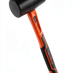 Rubber Mallet HORUSDY 16 Oz Fiberglass Handle Orange Shockproof-0