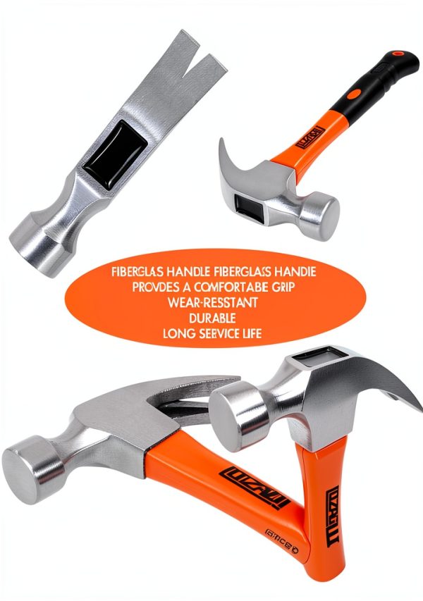 Hammer Set LOZAGU 5 Piece 2 LB Dead Blow and 16oz Claw Hammer Orange-4