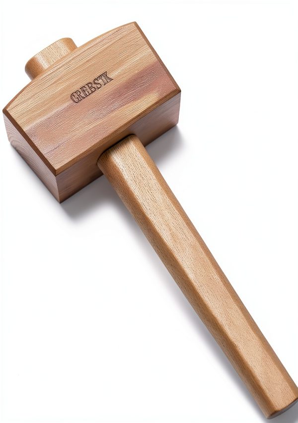 Wooden Mallet GREBSTK 12IN Beech Solid Tool with Textured Grip-0
