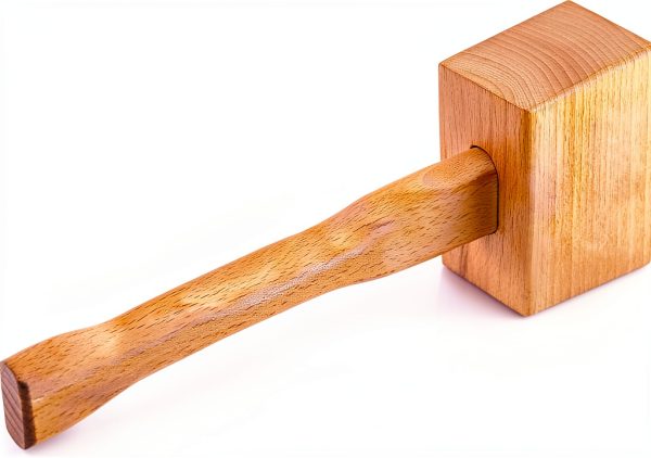 Wooden Mallet QWORK 9.5 Inch Beech Carpenter Hammer Brown-0