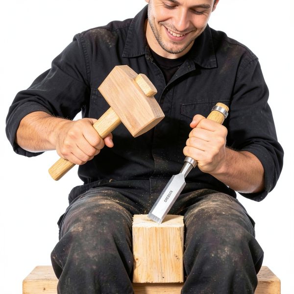 Wooden Mallet GREBSTK 12IN Beech Solid Tool with Textured Grip-5