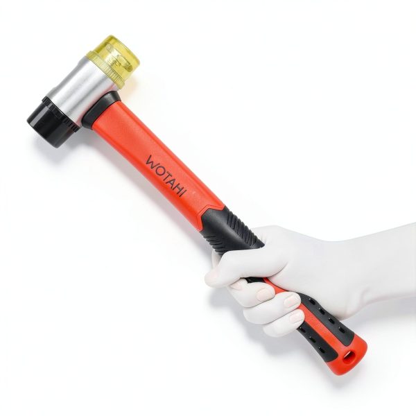 Hammer Set WOTAHI 2-Piece 16 oz Rubber Mallet & 35 mm Soft Hammer Red-3