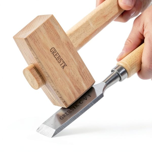 Wooden Mallet GREBSTK 12IN Beech Solid Tool with Textured Grip-8