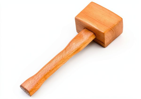 Wooden Mallet QWORK 9.5 Inch Beech Carpenter Hammer Brown-6