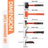 Hammer Set LOZAGU 5 Piece 2 LB Dead Blow and 16oz Claw Hammer Orange-1
