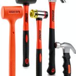Hammer Set LOZAGU 5 Piece 2 LB Dead Blow and 16oz Claw Hammer Orange-0