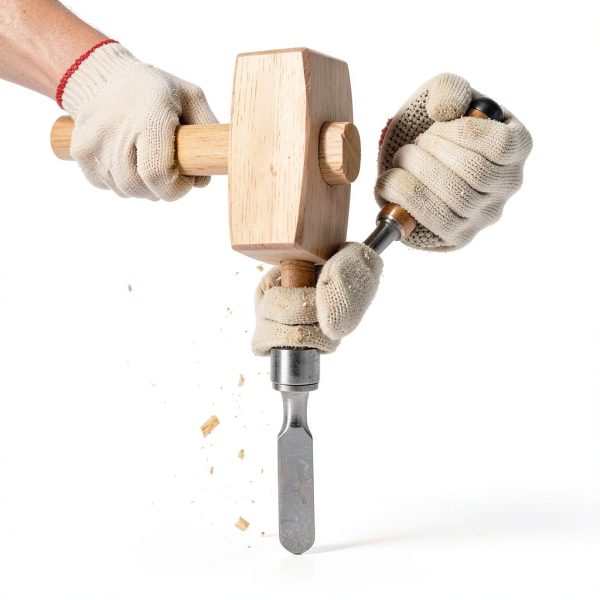 Wooden Mallet GREBSTK 12IN Beech Solid Tool with Textured Grip-2